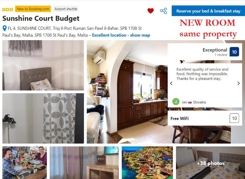 Sunshine Court Bed and Breakfast St. Paul's Bay Exteriör bild